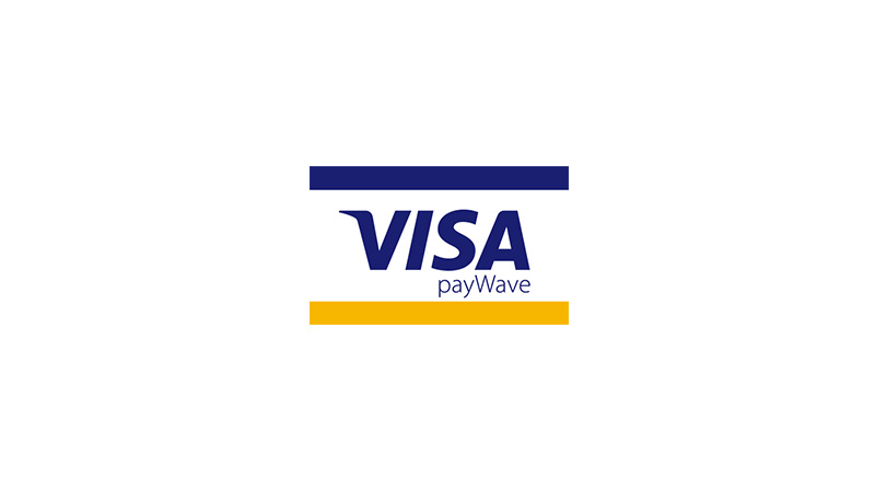 Full-color Visa payWave POS graphic.
