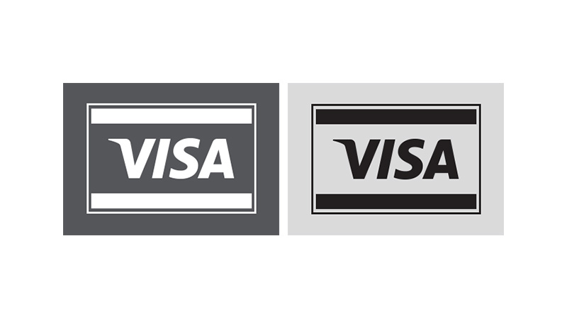One-color Visa POS graphic.